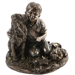 Picture of Boy and Dog Bronze Figurine (Juliana)