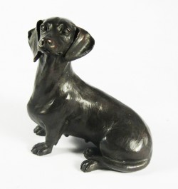 Picture of Dachshund Sitting Bronze Sculpture