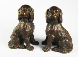 Picture of Pair of King Charles Cavalier Spaniels Bronze Ornaments