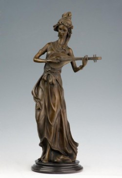 Picture of Lady Playing Mandolin Bronze Statue 50 cm
