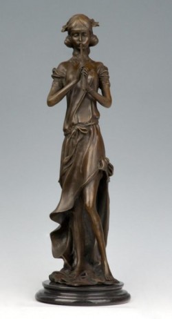 Picture of Lady Playing Flute Bronze Statue 50 cm