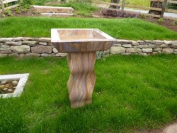 Picture of Sandstone Bird Bath with Waved Column