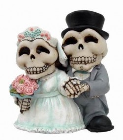 Picture of Just Married Skeleton Couple Figurine