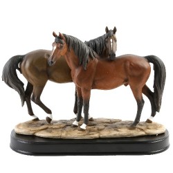 Picture of Two Horses on Wooden Base (Juliana)