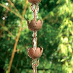 Picture of Rain Chain Copper Lily Down Pipe Ornament