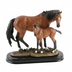 Picture of Horse and Foal on Wooden Base (Juliana)