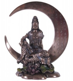 Picture of Guan Yin with Moon Bronze Figurine