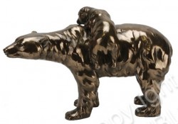 Picture of Polar Bear with Cub on back Bronze Statue (Naturecraft)