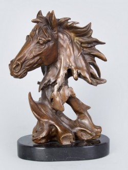 Picture of Horse Head on Black Marble Base