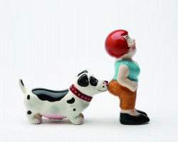 Picture of Lady and Dog Salt and Pepper Pots