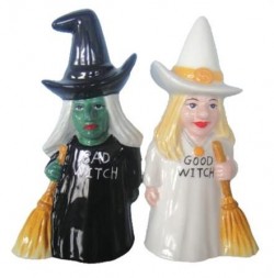 Picture of Good Witch Bad Witch Salt and Pepper Pots