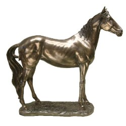Picture of Polished Bronze Standing Horse Large 51 cm Figurine (Juliana)