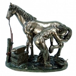 Picture of Blacksmith and Horse Bronze Figurine (Juliana)