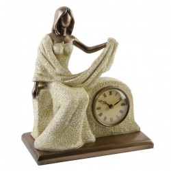 Picture of Stone and Bronze Lady Clock