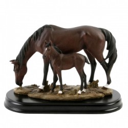 Picture of Horse and Foal on Wooden Base (Juliana)