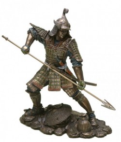 Picture of Samurai with Spear Bronze Figurine