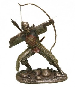 Picture of Samurai Drawing Bow Bronze Figurine