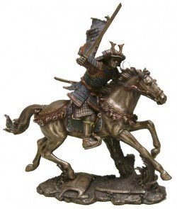 Picture of Samurai on Horse with Sword and Flag