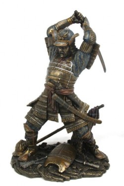 Picture of Samurai Attacking Bronze Figurine
