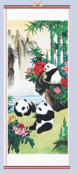 Picture of Panda Chinese Scroll