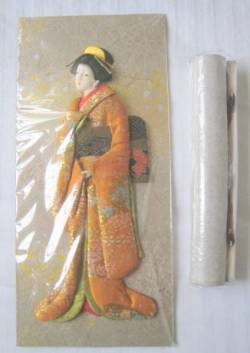 Picture of Lady in Orange and Pink 3d Wall Scroll